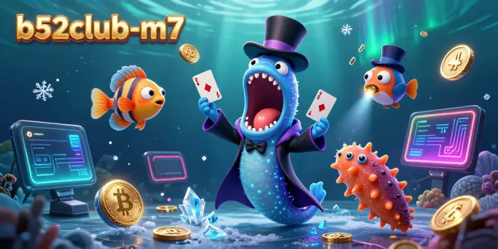 Experience thrilling games at b52club-m7 with captivating underwater characters and crypto elements.