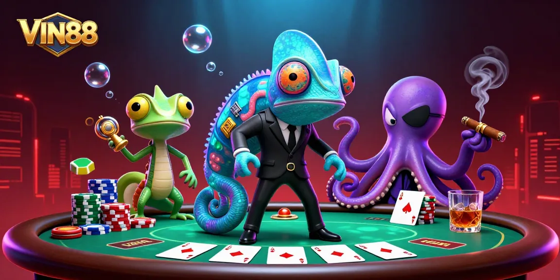 Engage with VIN88 at a vibrant casino table featuring secret agents in action