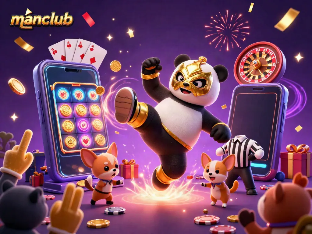 Engage in excitement with manclub's vibrant 3D illustration depicting thrilling casino action featuring dynamic characters and gaming elements.