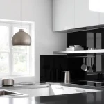 Compare various spoelbakken options, highlighting colors and materials in a modern kitchen environment.