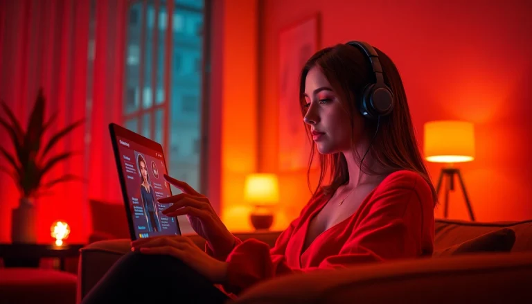 Intimate scene showcasing ai chat porn interactions with an AI character in a warm, vibrant digital setting.