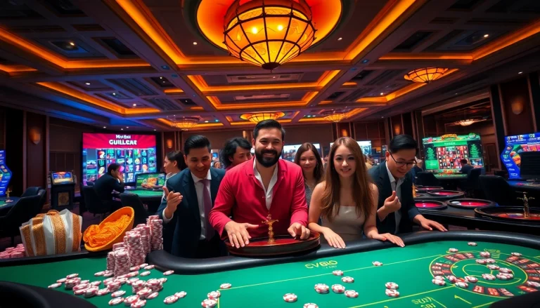 Players engaging with mv88 promo offers at a vibrant online casino.