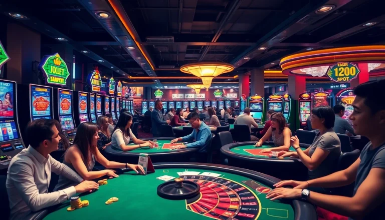 Jouer sur un site casino en ligne varié avec des machines à sous, roulette et ambiance vivante.