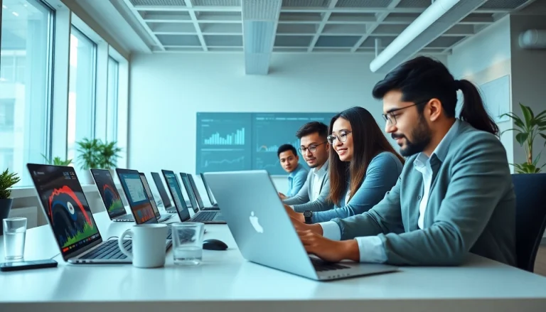 Dynamic online workspace scene for https://gg88.work/ showcasing collaboration and digital innovation.