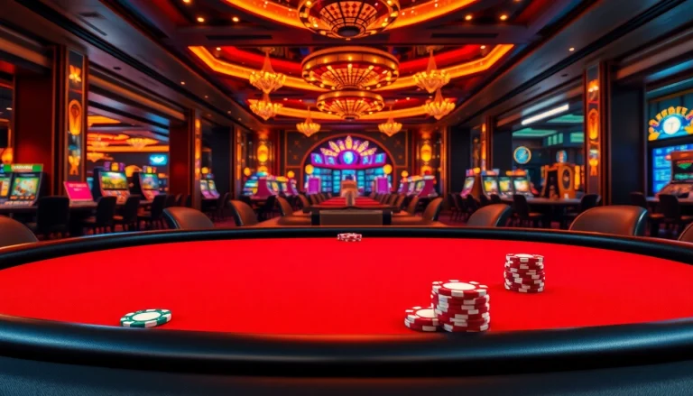 Jouer à un casino en ligne fiable dans un cadre élégant avec des jetons colorés.