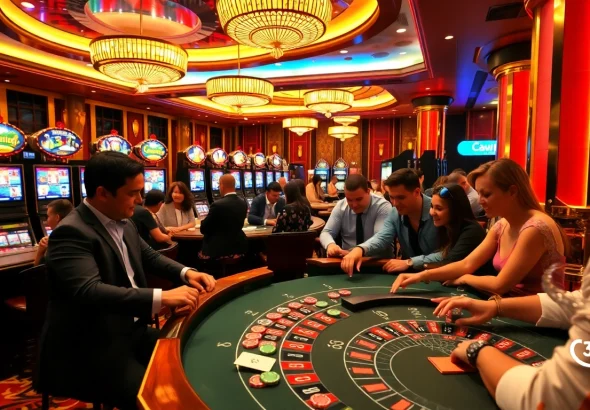 33win evokes excitement as players place bets at a luxurious casino table, surrounded by vibrant gaming elements.