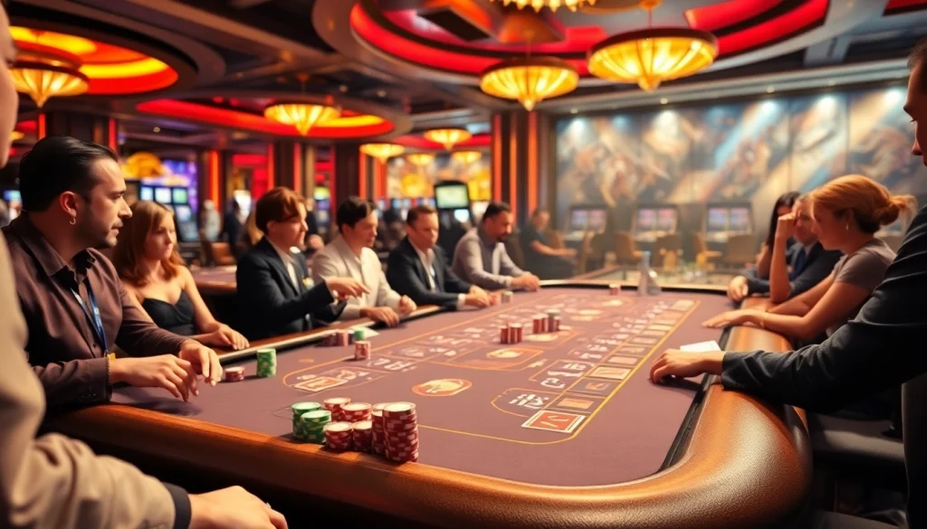 Profitez du meilleur casino en ligne France avec une table de jeu animée remplie de joueurs passionnés.