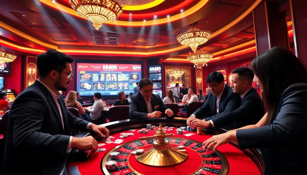 Join the excitement at MM88's high-stakes casino table showcasing thrilling roulette action.