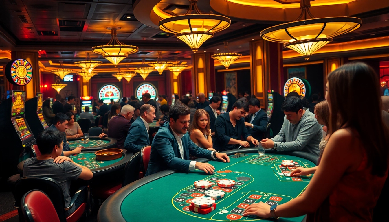Joueurs enthousiastes à un casino en ligne argent réel dans une ambiance dynamique.