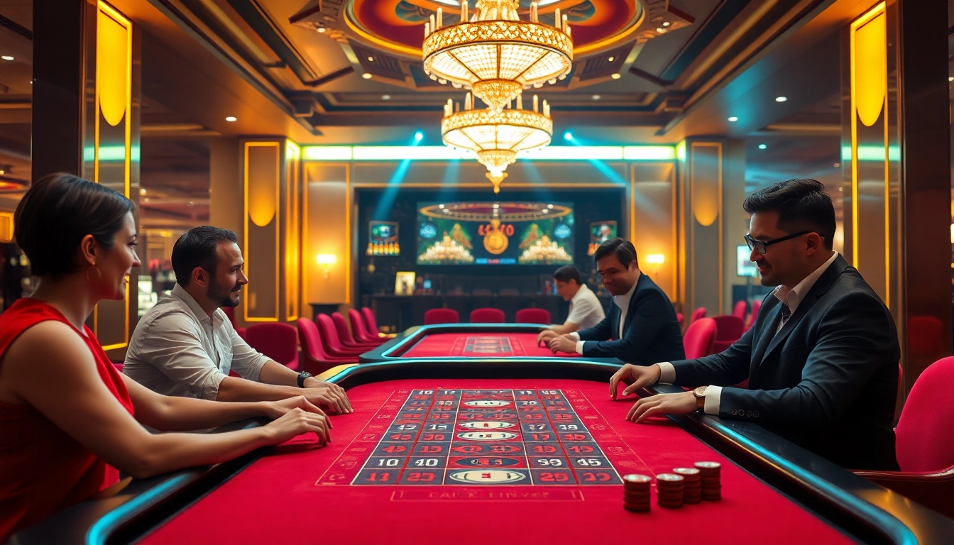 Jeux excitants dans un casino fiable en ligne avec une ambiance animée.
