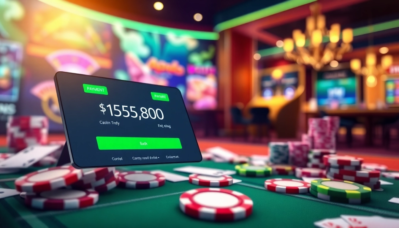 Facilitate casino retrait sans verification with a vibrant online casino payment interface.