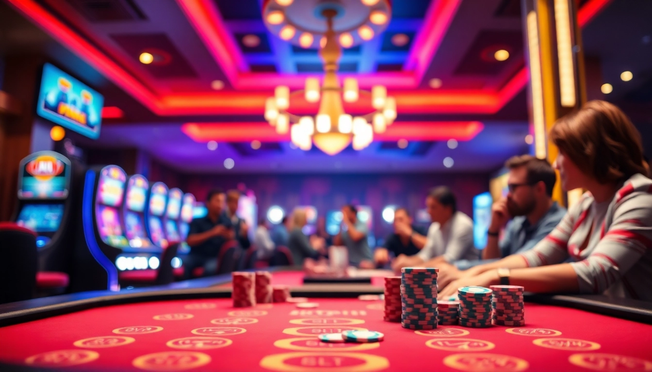 Jouer au meilleur casino sans kyc avec ambiance excitante et lumière vive.