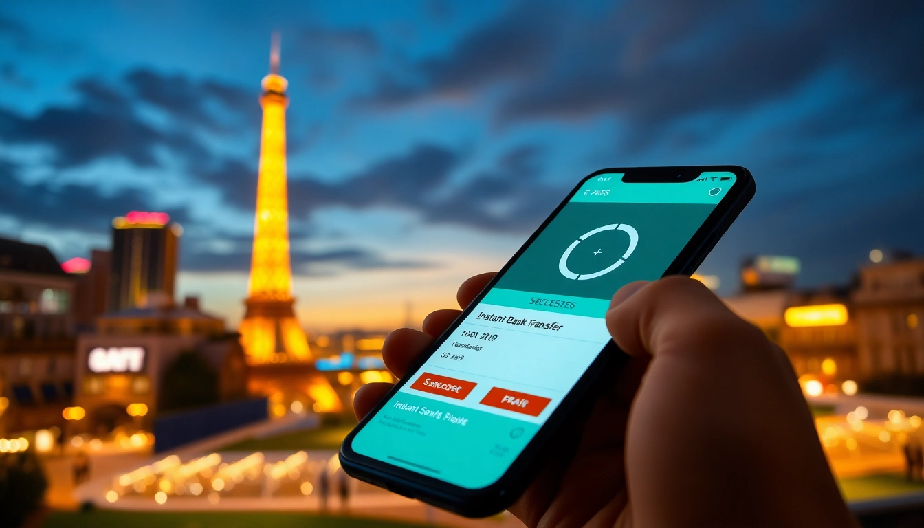 Virement instantané paris sportif sur smartphone, illustrant un transfert efficace et rapide.