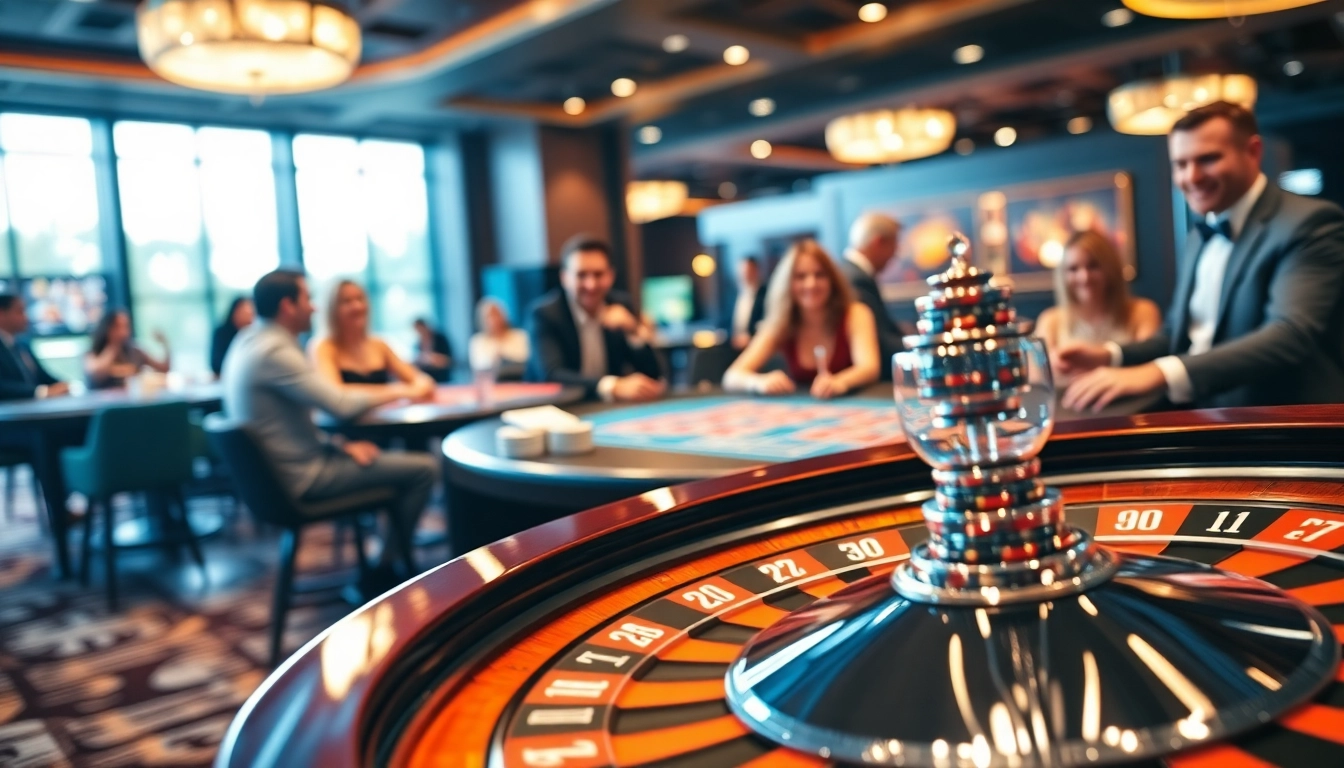 Visitez un casino fiable en ligne avec des tables de jeux animées et des joueurs heureux.