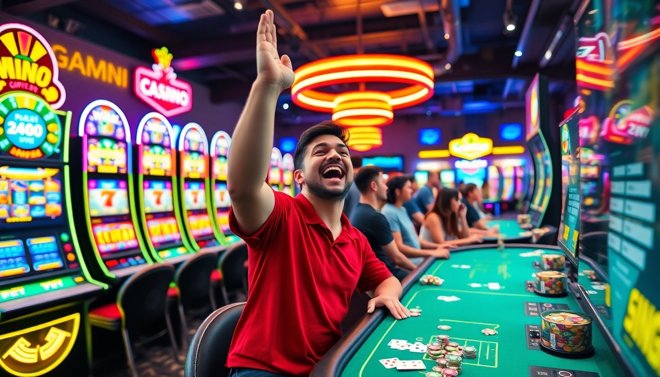Gagnez avec des jeux de casino en ligne argent réel dans une ambiance dynamique et festive.