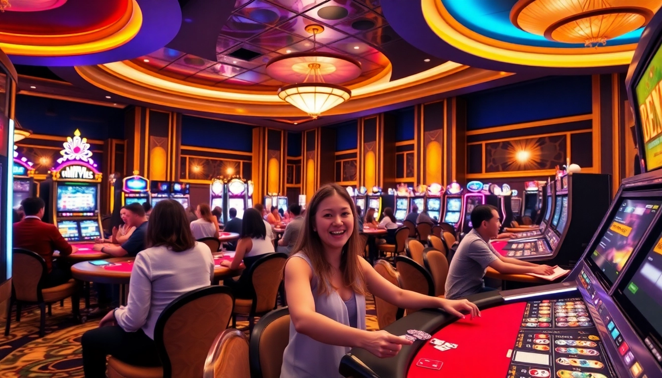 Cresus casino ambience with players enjoying vibrant games, enhancing entertainment experience.
