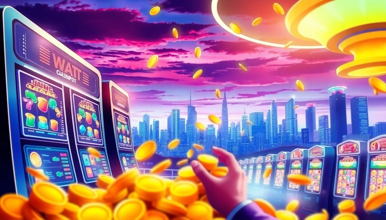 Jouez à des jeux excitants de casino en ligne avec des gains colorés et des célébrations.