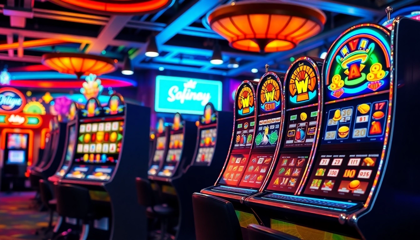 Jouer aux machines à sous en ligne dans un environnement de casino vibrant et attrayant. related image