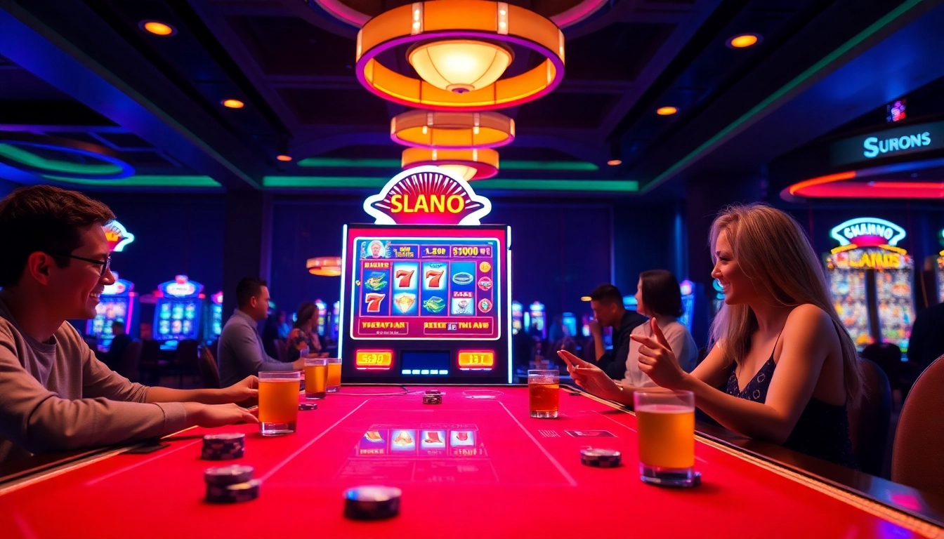 Casino en ligne retrait immédiat, image immersive d'un casino rempli de joueurs et de machines à sous. related image