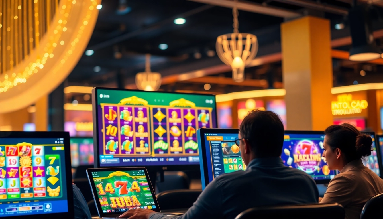 Découvrez les jeux passionnants au casino en ligne avec des joueurs captivés et des couleurs vives. related image