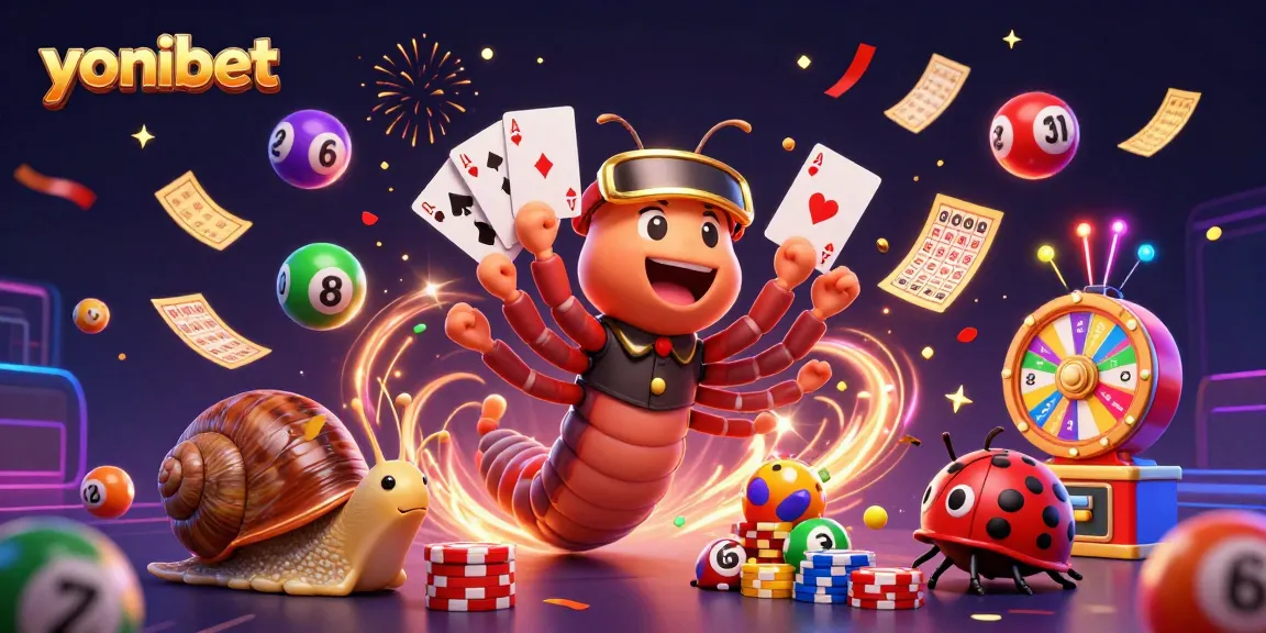 Join the fun at yonibet as a colorful millipede dealer, snail high-roller, and excited pill bug bring the casino to life!