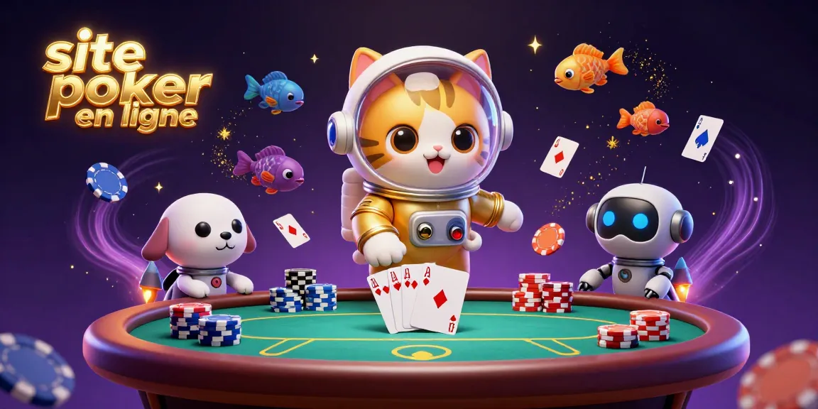 Profitez du site poker en ligne avec une main gagnante et une ambiance colorée.