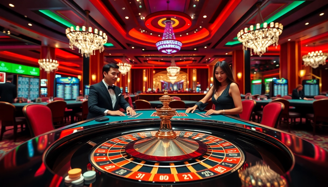 Le jeu de casino en ligne dans une atmosphère élégante avec des joueurs captivés.