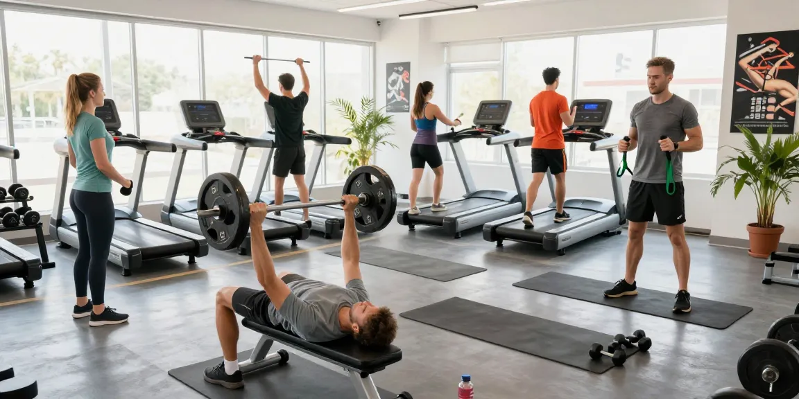 Scène d'entraînement énergique au Steroide Boutique avec des passionnés de fitness utilisant divers équipements.