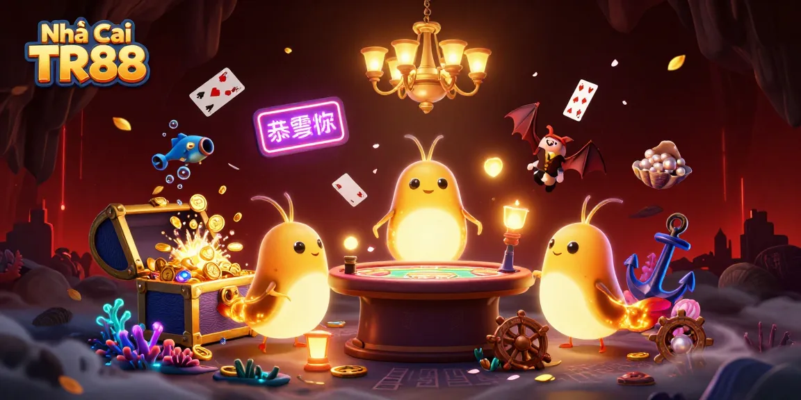 Experience the vibrant casino action at Nhà cái TR88 with glowing elements and immersive design.