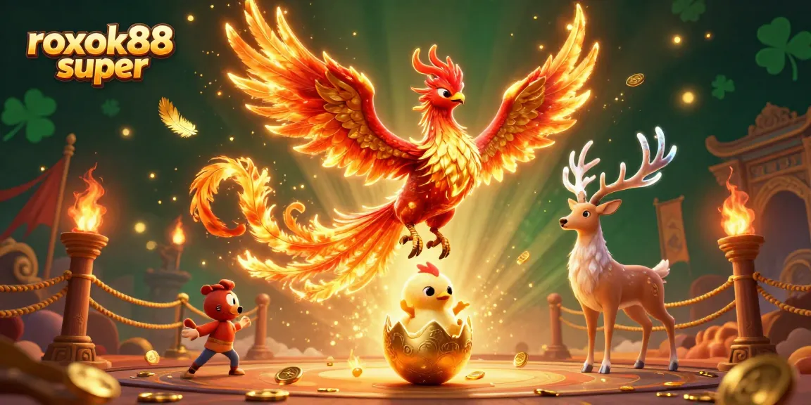 Experience the thrill of rokok88 super in this dynamic 3D casino illustration with colorful elements.