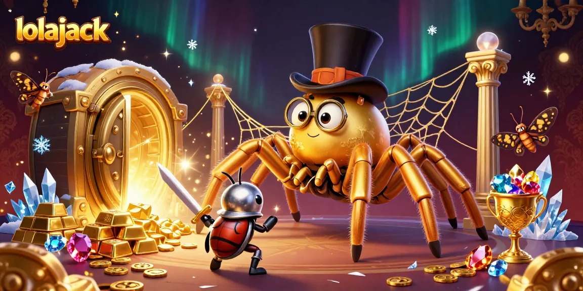 Experience thrilling games at Lolajack Casino with golden treasures and vibrant characters.