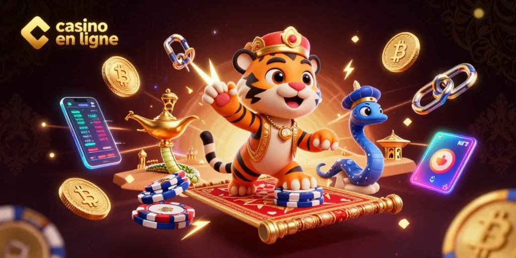 Vivez l'expérience du casino en ligne avec un sultan féérique entouré de crypto-monnaies et de magie.
