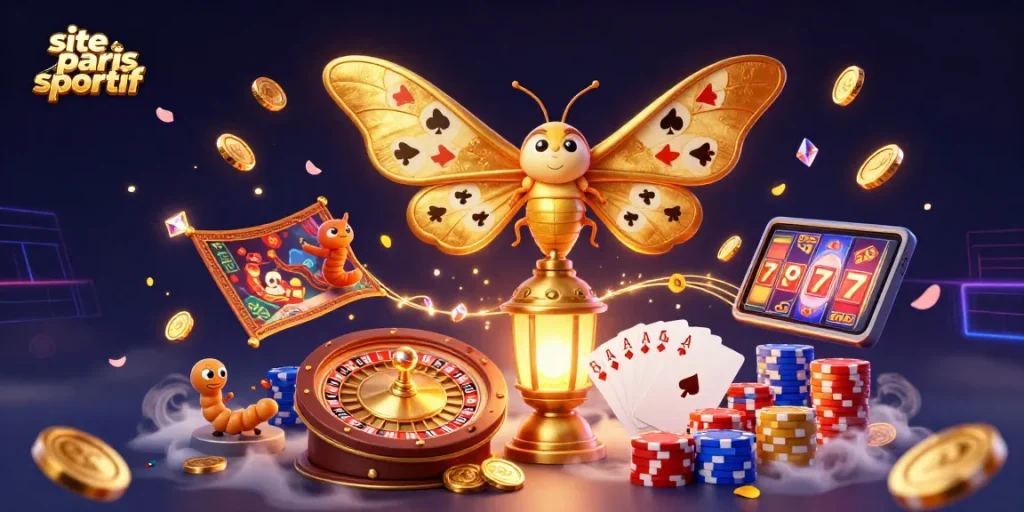 Découvrez le site de paris sportif avec des éléments de casino dynamiques et colorés.